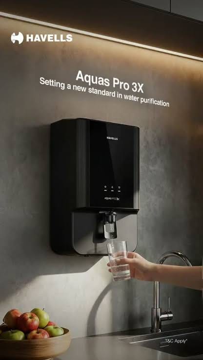 Havells Aquas pro 3X RO+UV WATER PURIFIER.